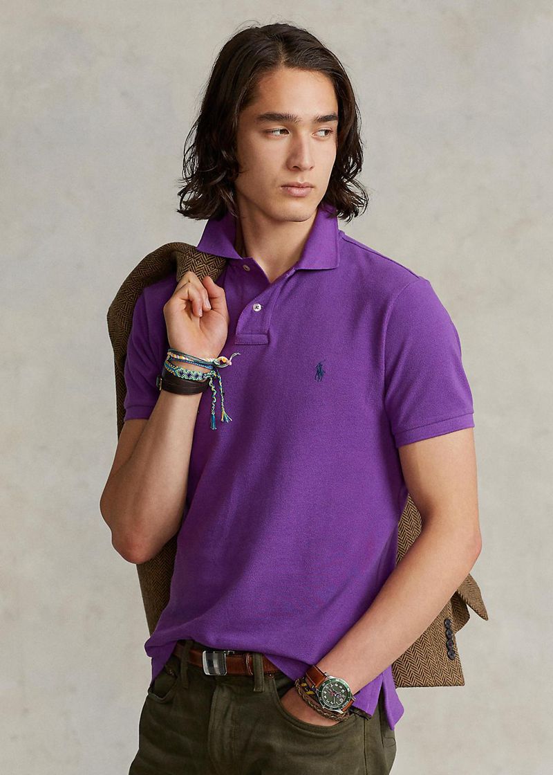 Poleras Polo Polo Ralph Lauren Hombre Custom Slim Fit Mesh Chile Moradas RUOHL-2458